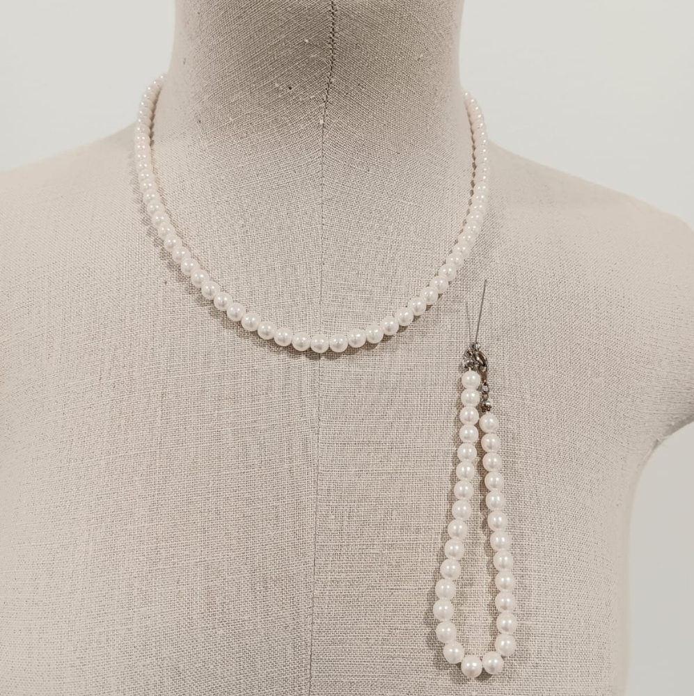 Faux Pearl Necklace and Bracelet Set